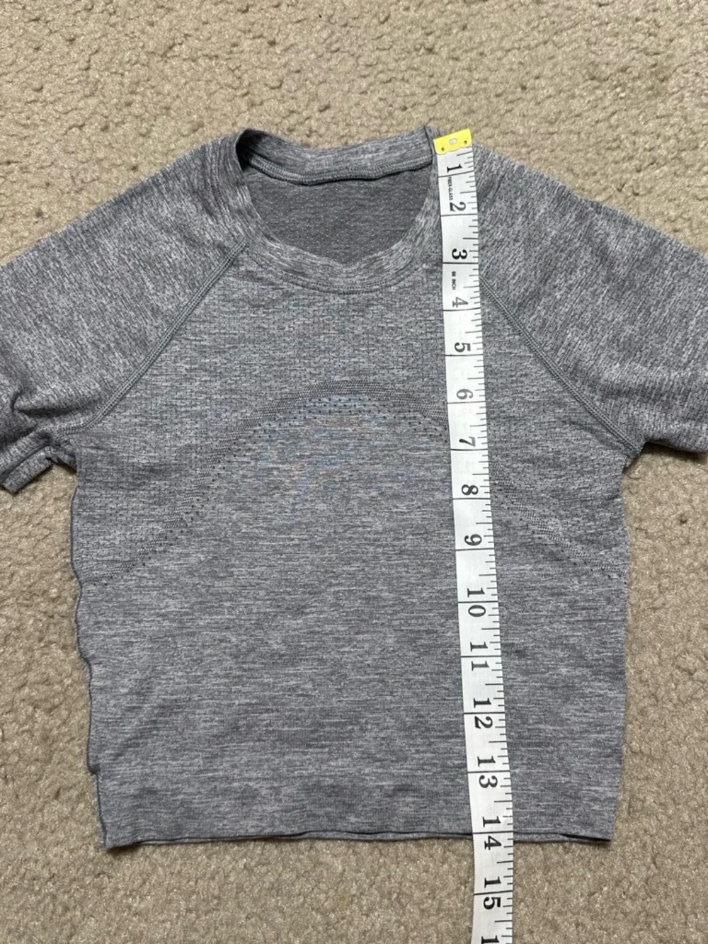 Lululemon Grey Marl Cropped Athletic Top 
